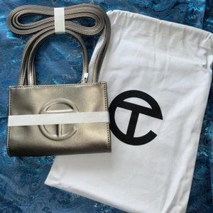 New Telfar Small Bronze Shopping Bag Vegan Leather